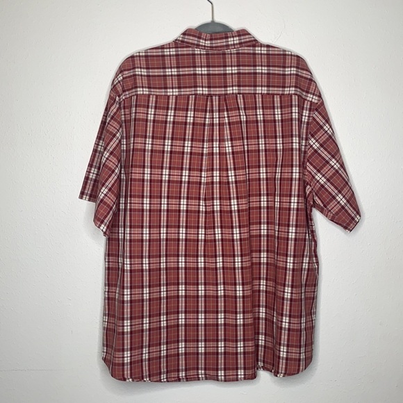 Carhartt Men's Red & White Plaid Print Button-Down Shirt 100% Cotton size XL - Picture 8 of 8